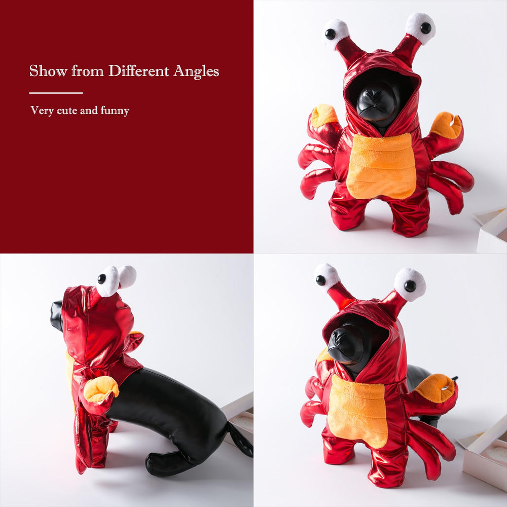 BAMY dog crab costume shown from a side angle to display its shape.