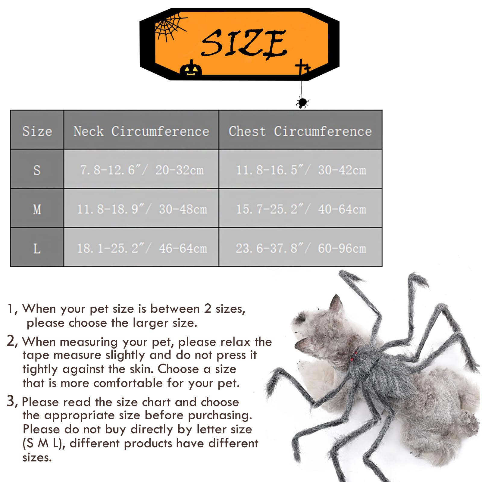 BAMY dog spider costume shown worn by a dog for dress-up.