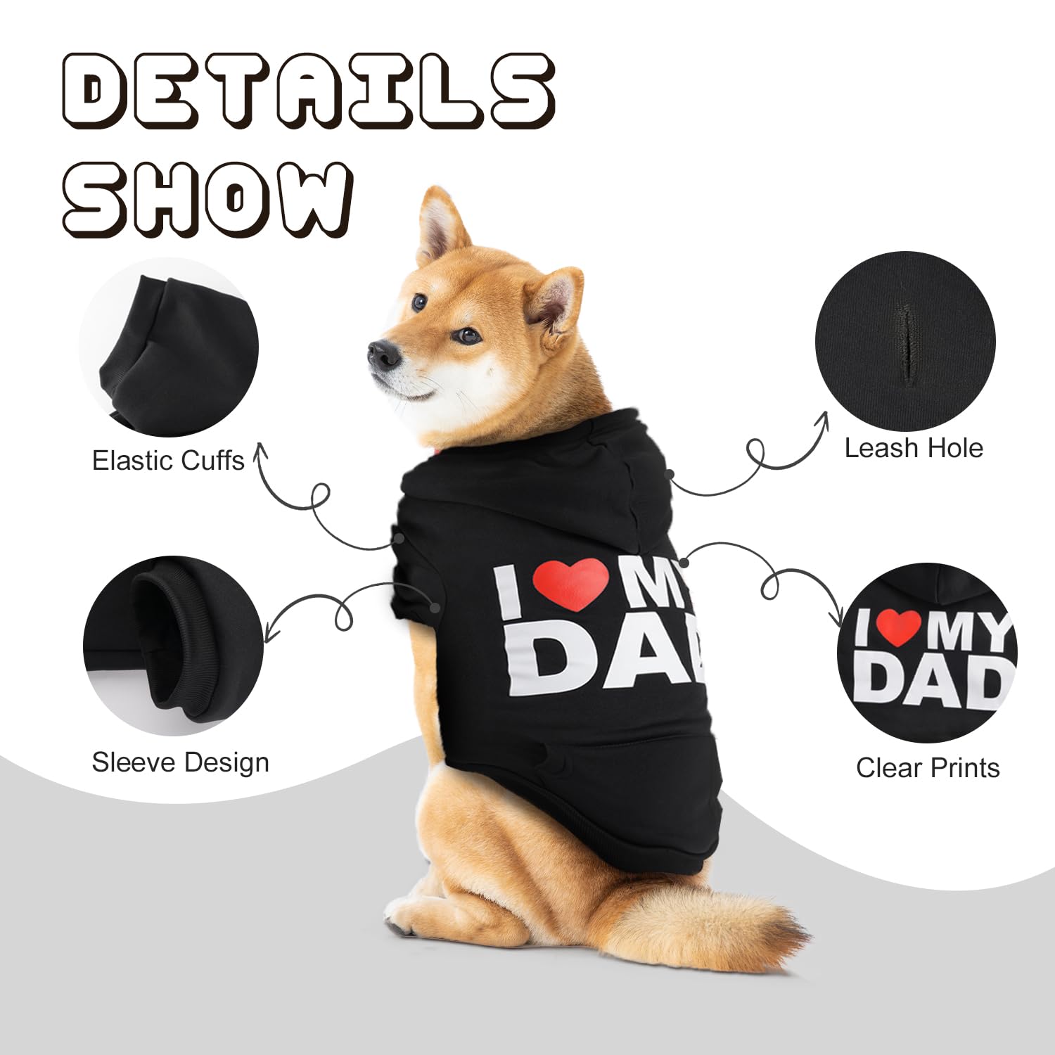 BAOBICUTE Dog Basic Hoodie with its structured 3D hood.