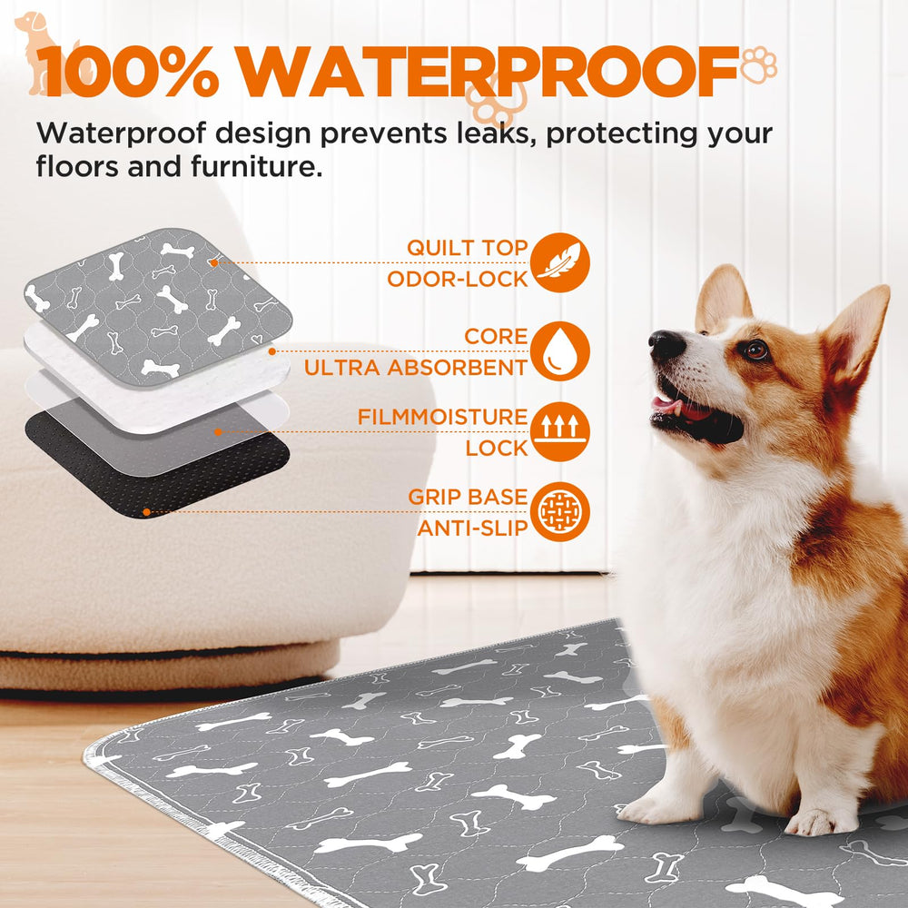 Baodan washable dog pee pad with its absorbent four-layer construction highlighted.