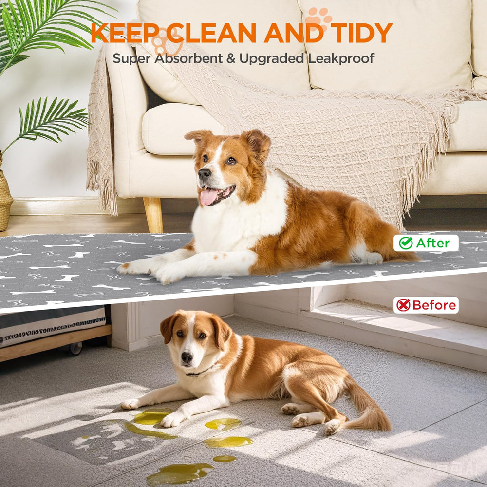 Baodan washable dog pee pad placed on a sofa to protect the furniture.