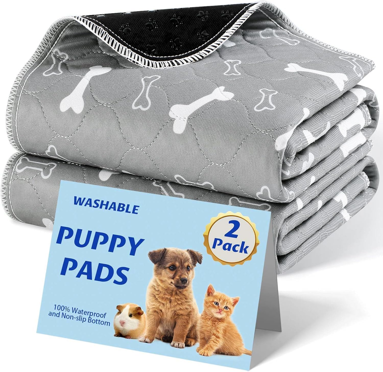 Baodan washable dog pee pads shown as a reusable two-pad set.
