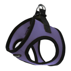 Bark Appeal lavender step-in dog harness shown from the front.