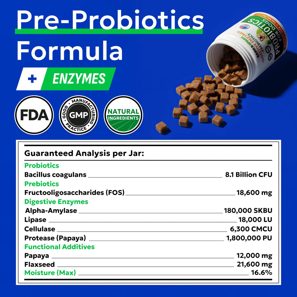 BARK&SPARK Dog Probiotic Chews with focus on the digestive support formula.