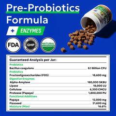 BARK&SPARK Dog Probiotic Chews with focus on the digestive support formula.
