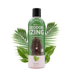Bark2Basics deodorizing dog shampoo shown from the front.