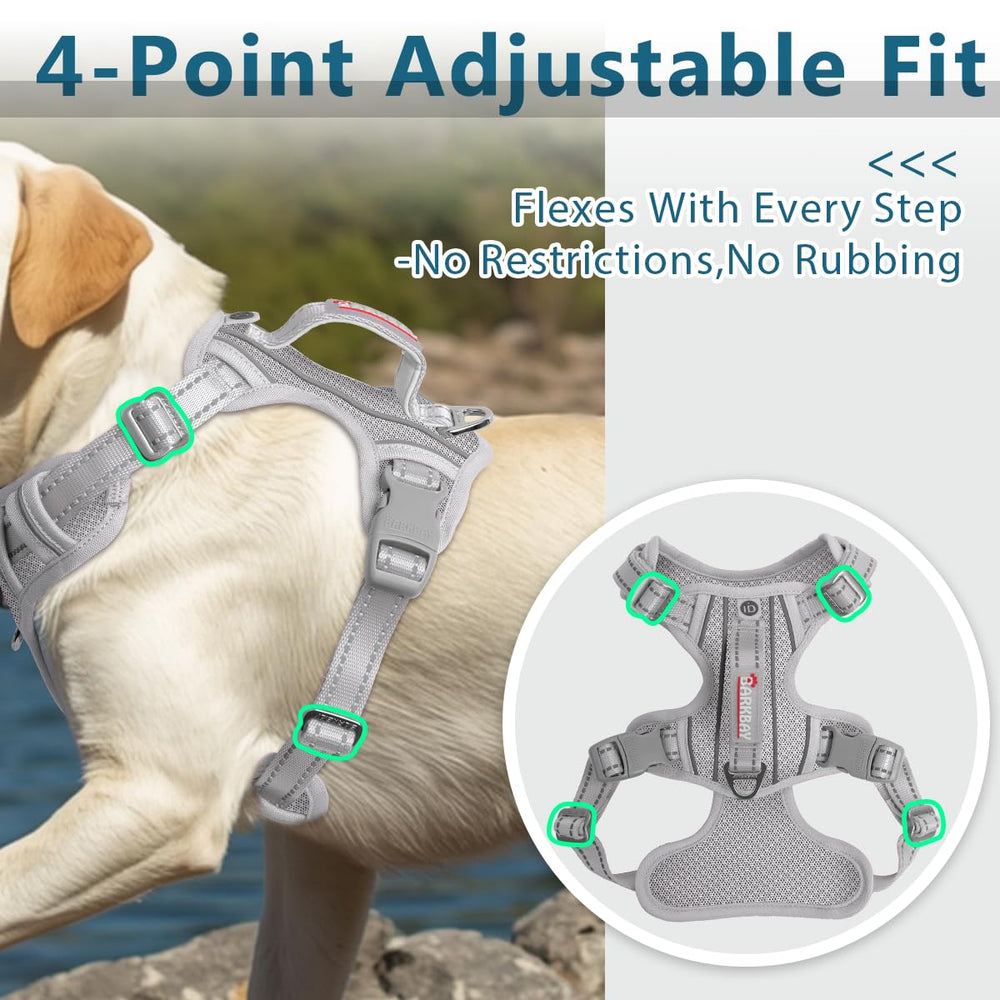 BARKBAY dog harness detail showing its adjustable fit.