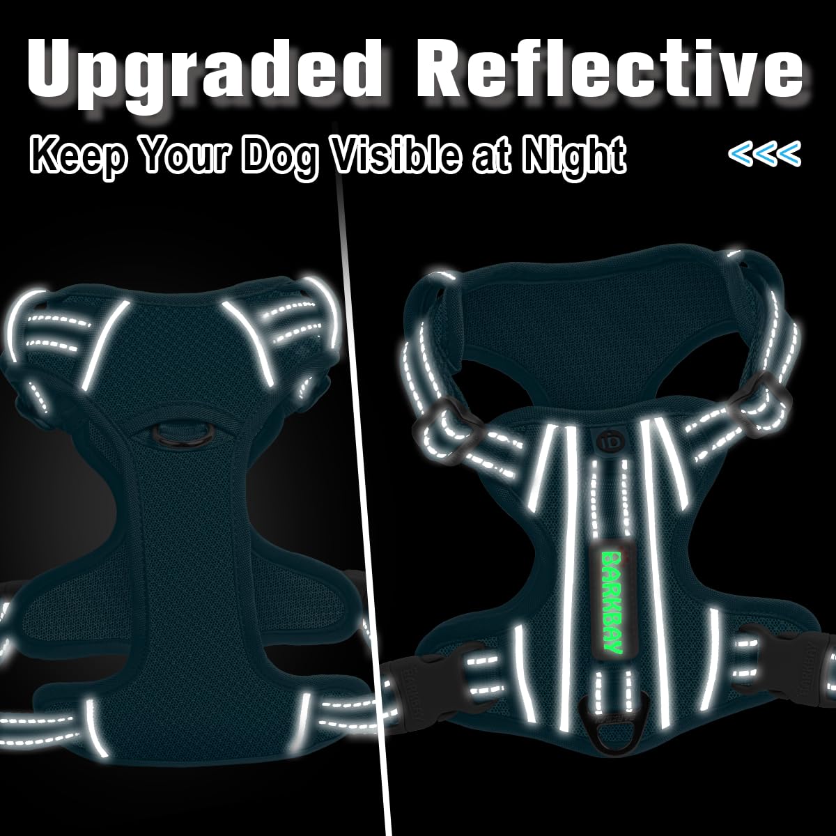 BARKBAY dog harness adjustment details shown clearly.
