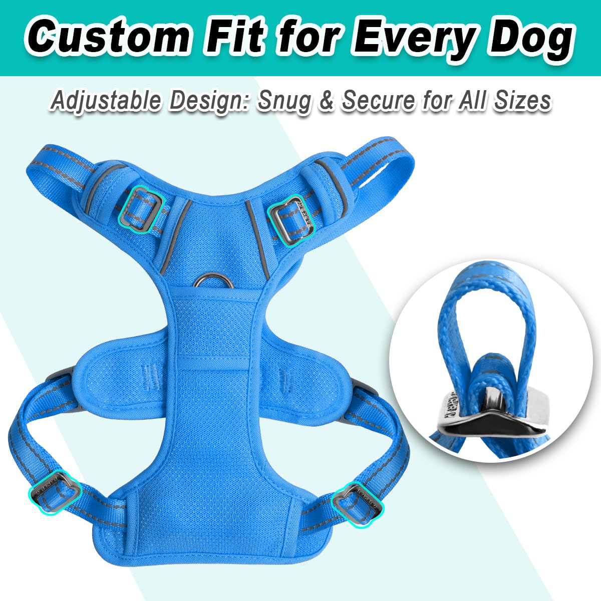 BARKBAY dog harness detail showing the adjustable straps.