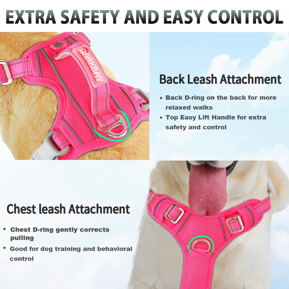 BARKBAY dog harness back D-ring close-up.
