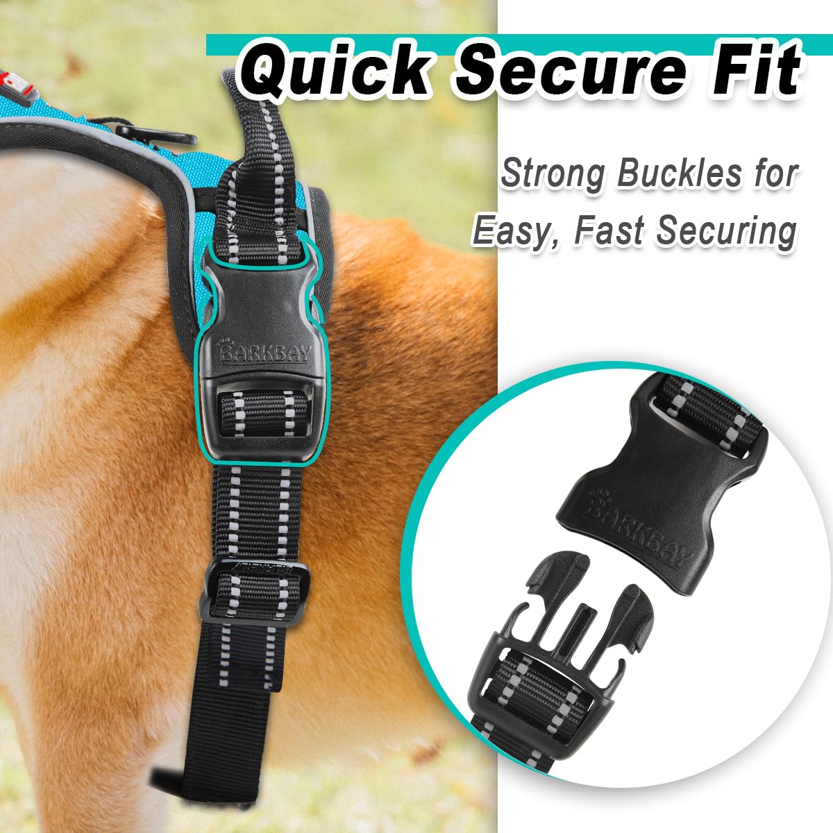 BARKBAY dog harness shown from the back.