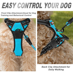 BARKBAY Dog Harness shown from the back with its rear leash attachment point.
