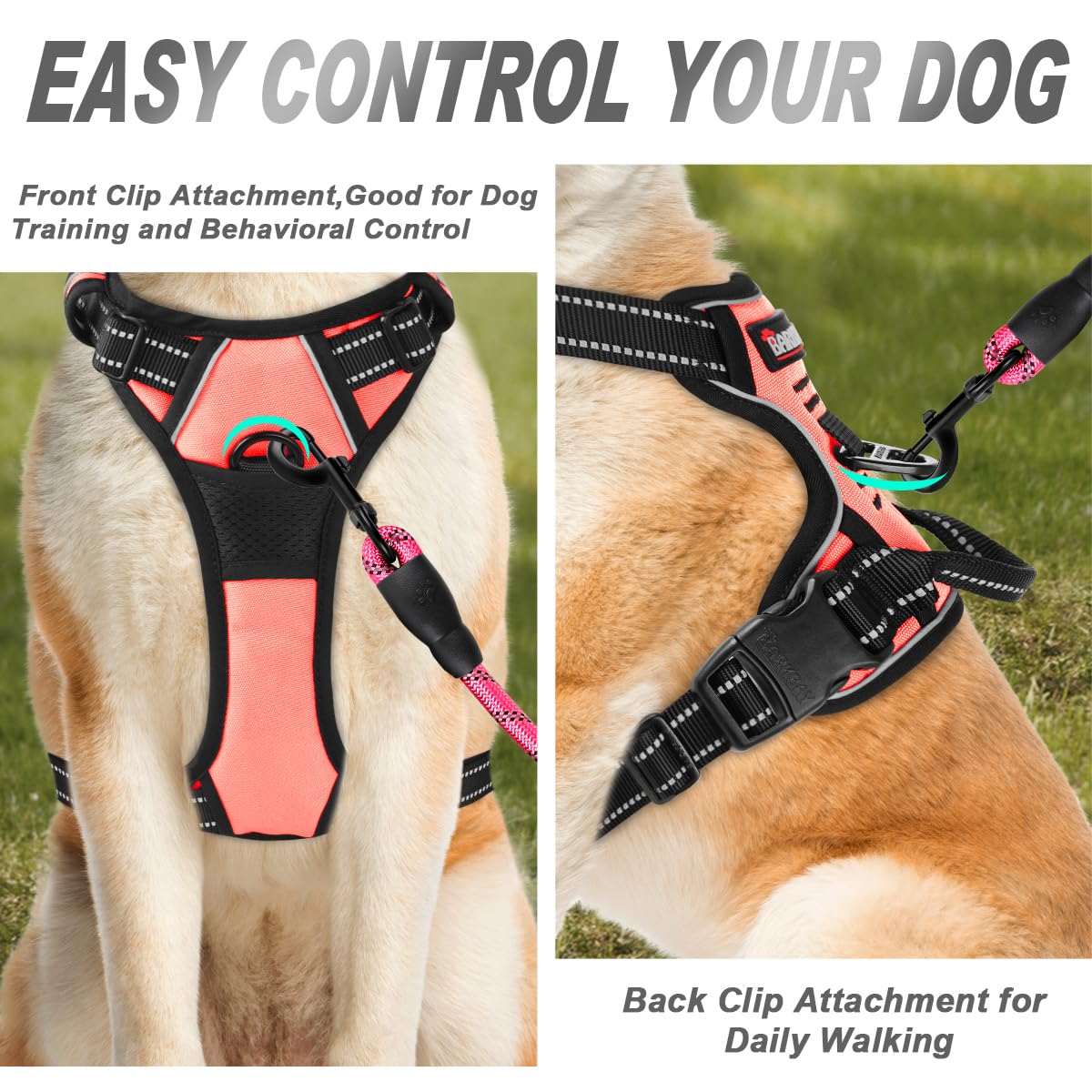 BARKBAY dog harness shown from the back.