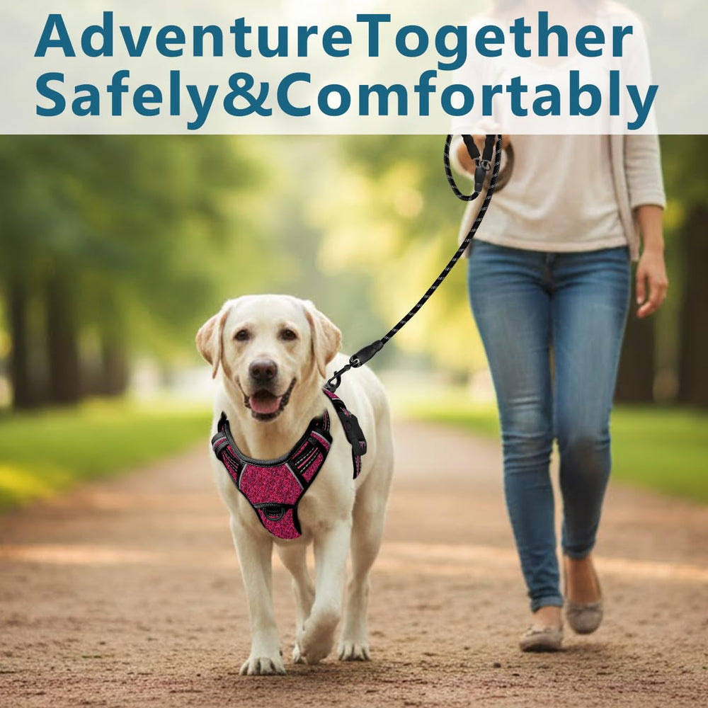 BARKBAY dog harness shown with its main features.