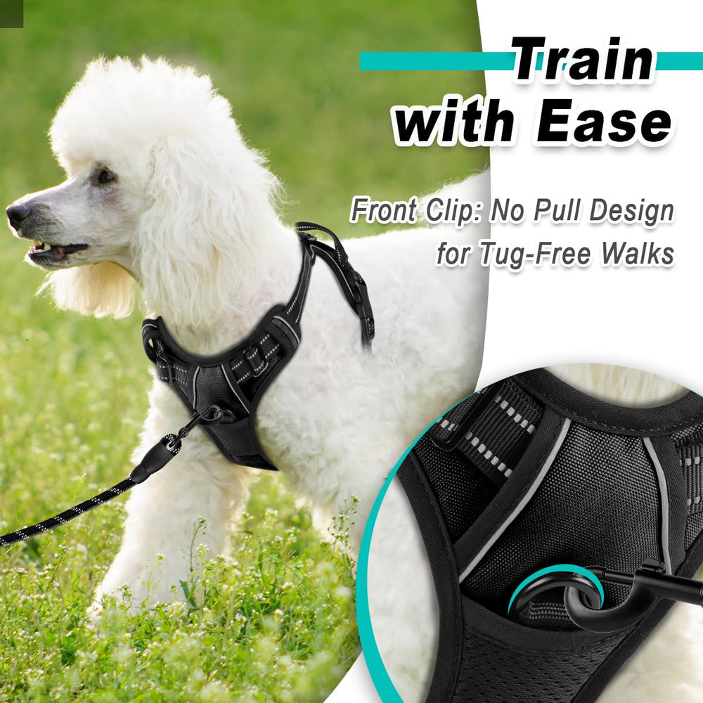 BARKBAY dog harness front leash attachment shown in close-up.
