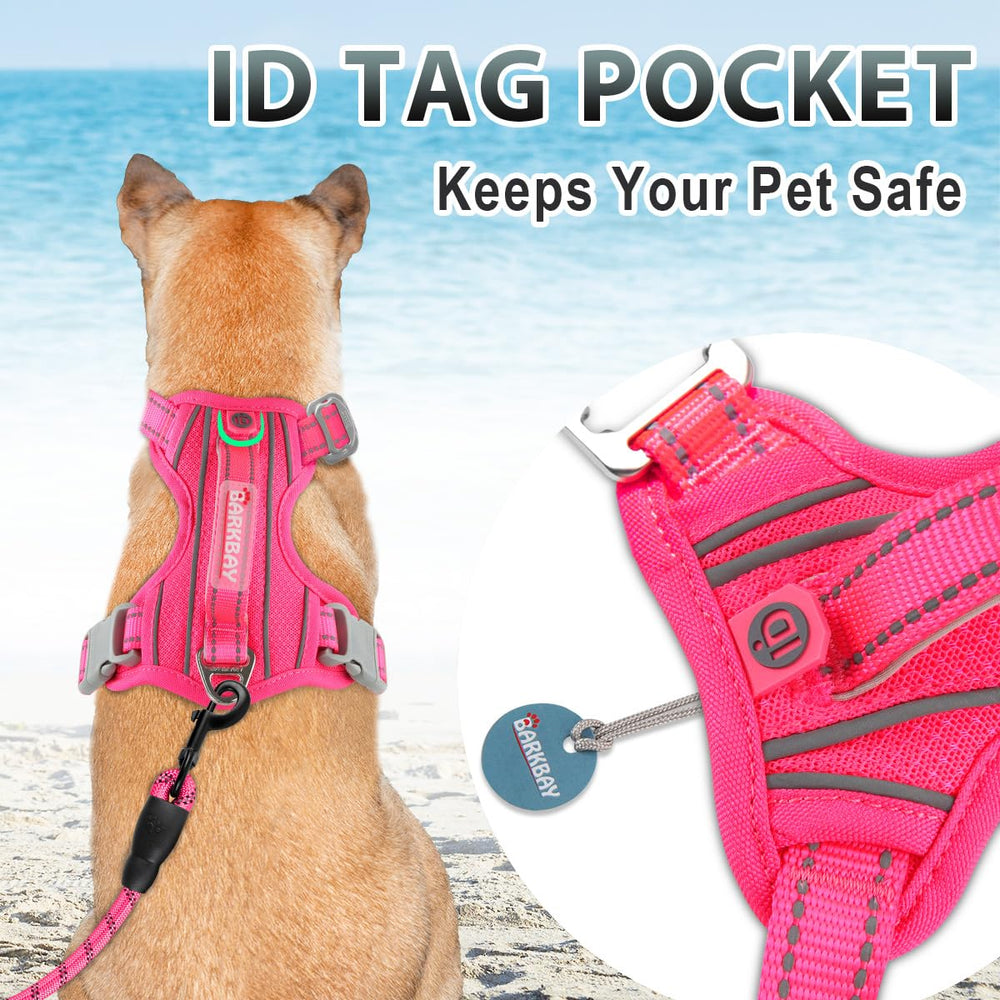 BARKBAY dog harness front leading halt ring close-up.