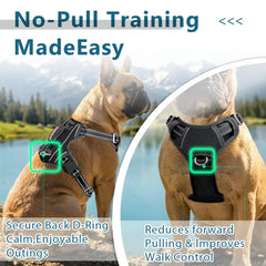 BARKBAY dog harness close-up showing its ID tag pocket.