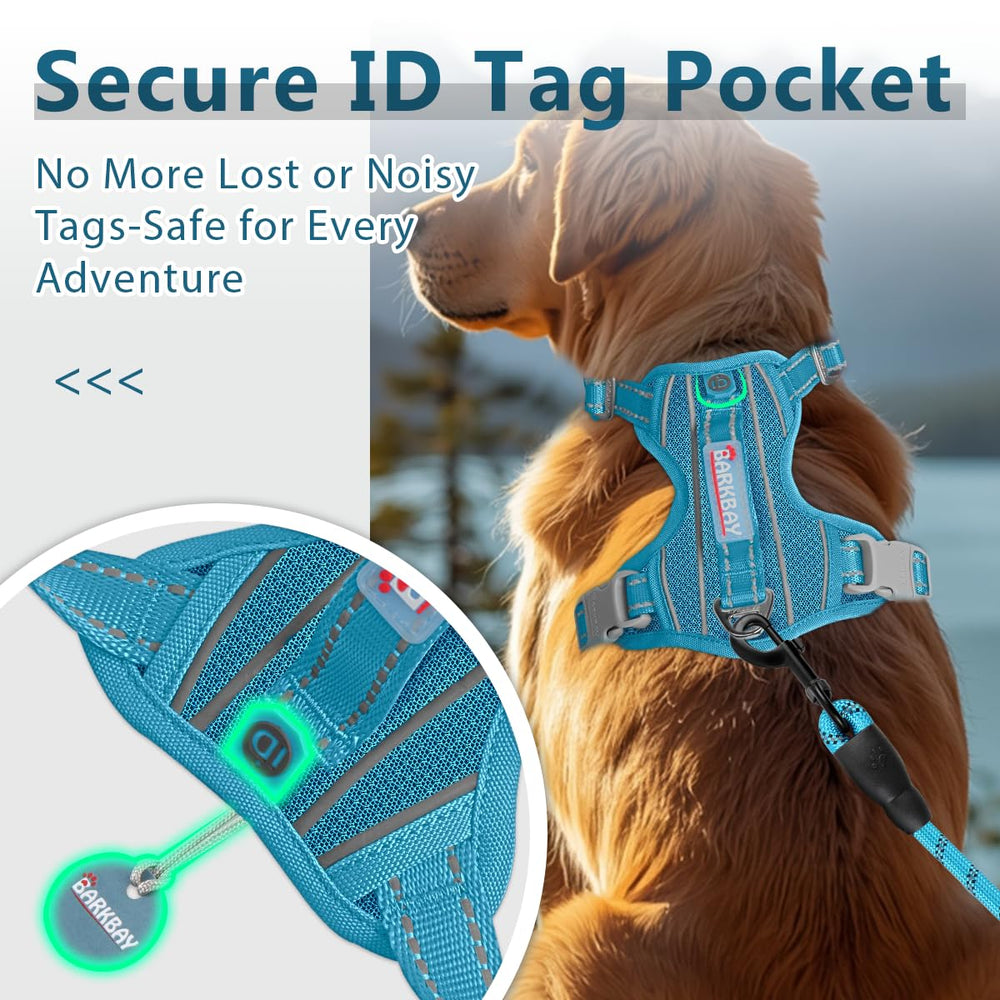BARKBAY dog harness air mesh and anti-chafe padding close-up.