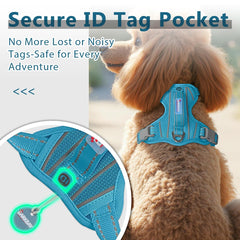 BARKBAY dog harness reflective strips shown in detail.