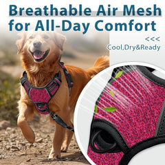 BARKBAY dog harness reflective strips shown in detail.
