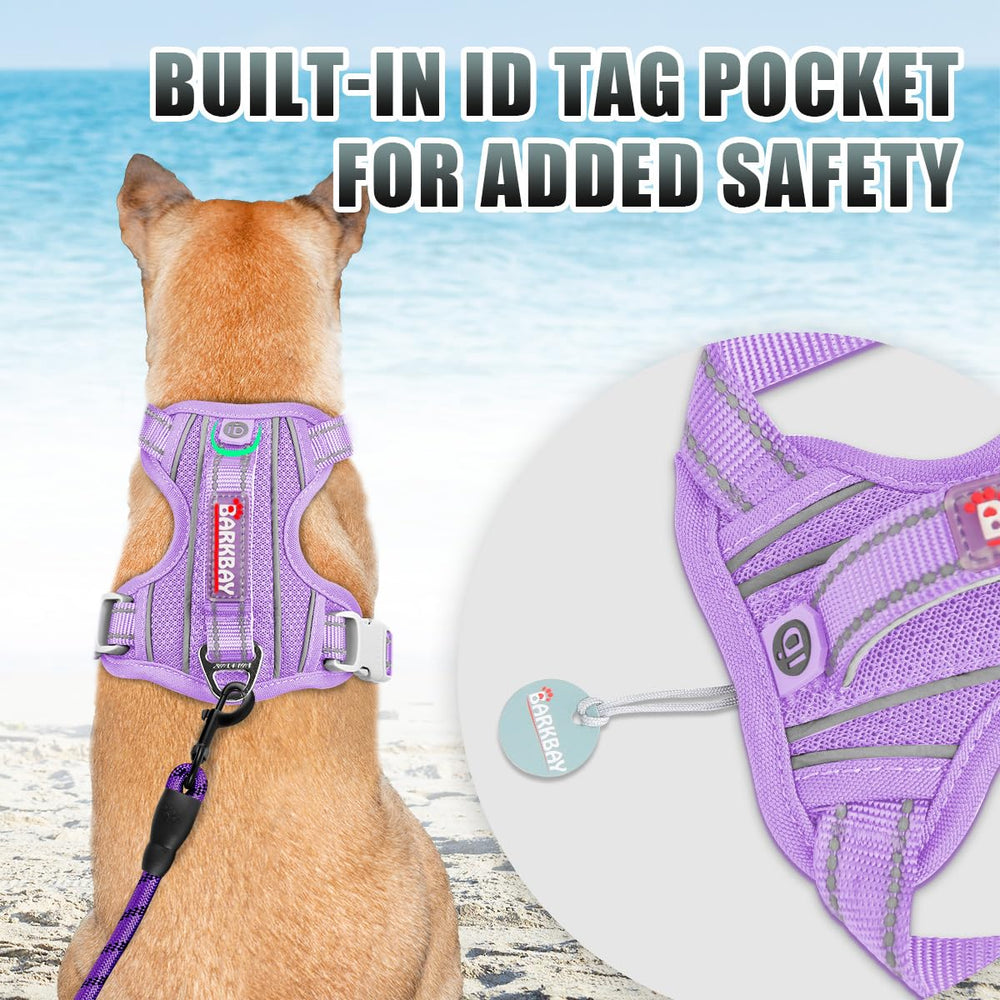 BARKBAY large dog harness front halt ring detail.