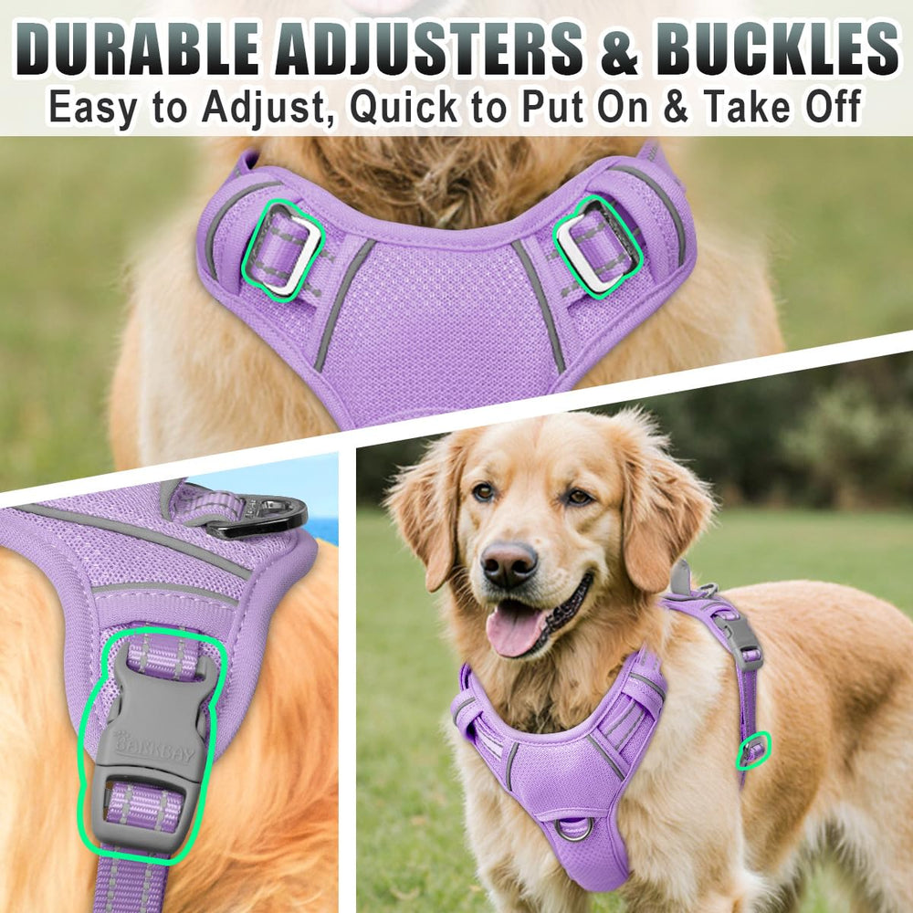 BARKBAY large dog harness integrated ID tag pocket detail.