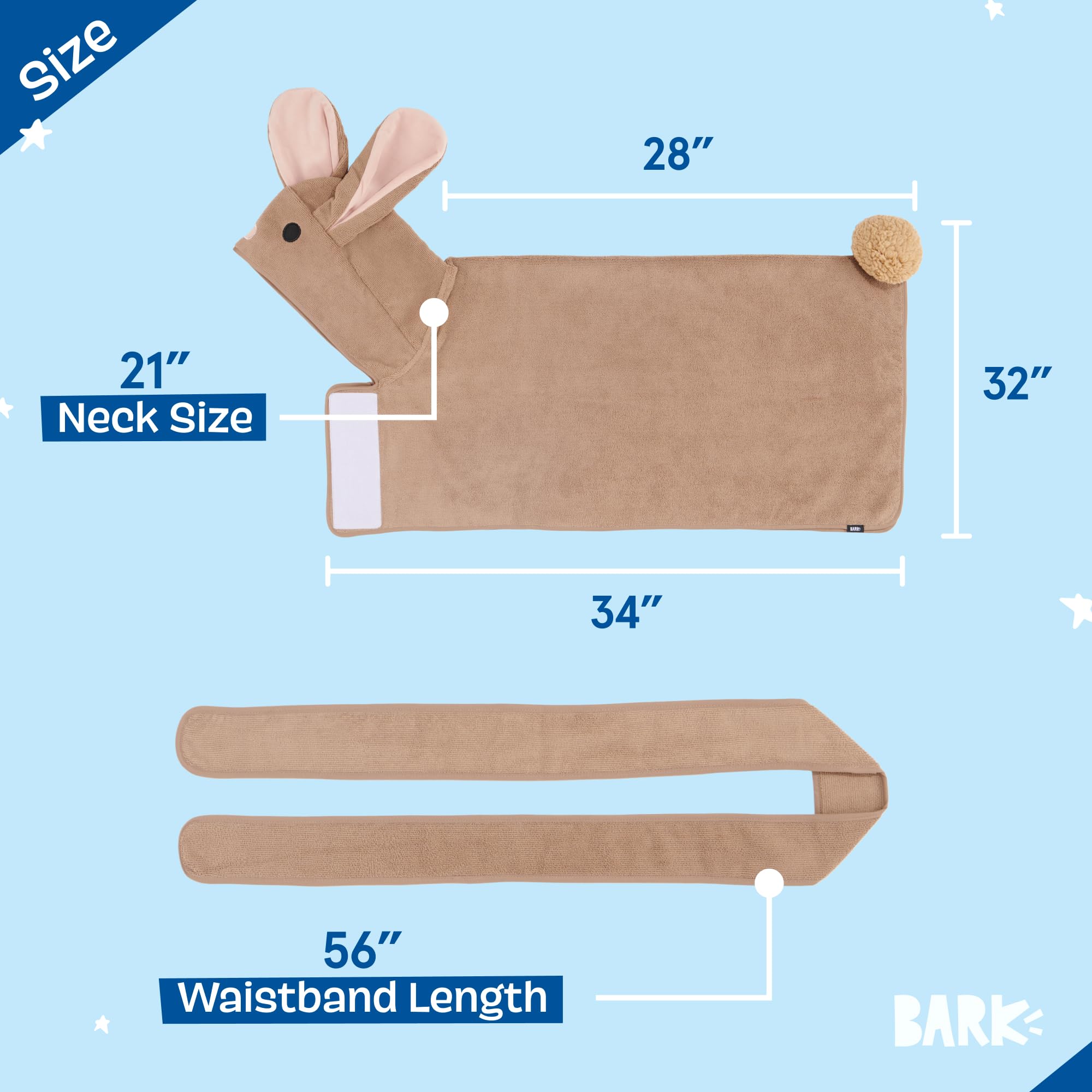 BARKBOX Dog Bathrobe hook and loop closure shown in detail.
