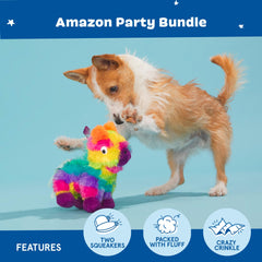 BarkBox Fiesta Party Bundle Piñata close-up showing its long plush hair.