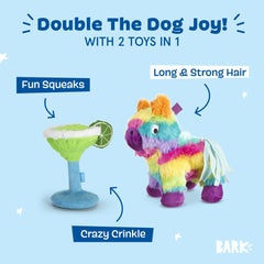 BarkBox Fiesta Party Bundle plush dog toy Piñata shown from the front.