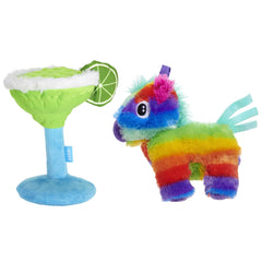 BarkBox Fiesta Party Bundle Interactive Plush Dog Toy Set showing both toys together.