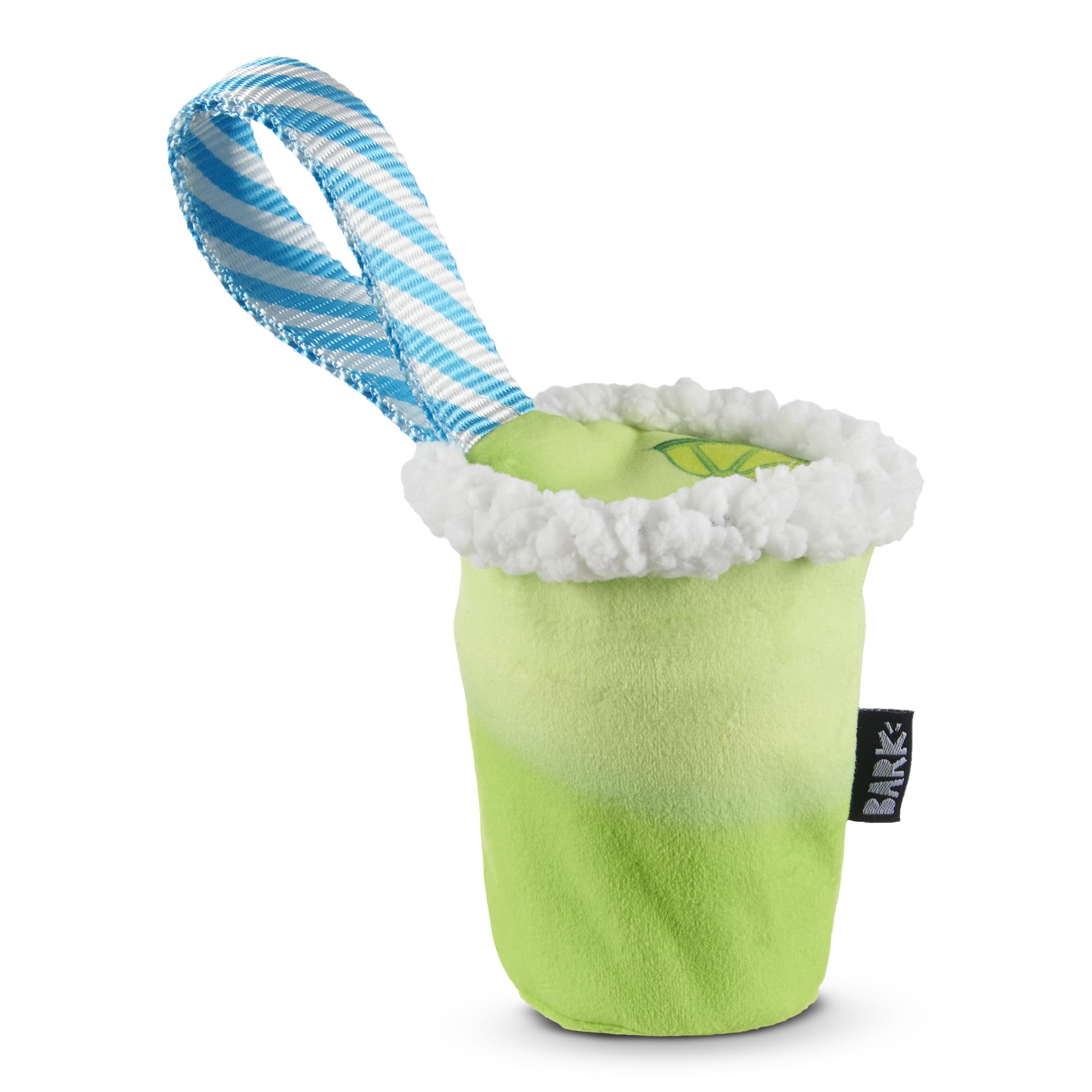 BarkBox Margrrrita dog toy shown from the front with its plush exterior.