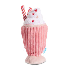 BarkBox Red Whine Milkshake plush dog toy shown from the front.