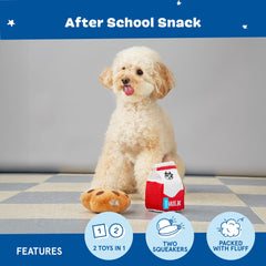 BarkBox Afterschool Snack Pack plush cookie toy shown on its own.