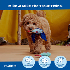 BarkBox Mike & Mike Trout Twins dog toy fins shown in close-up.