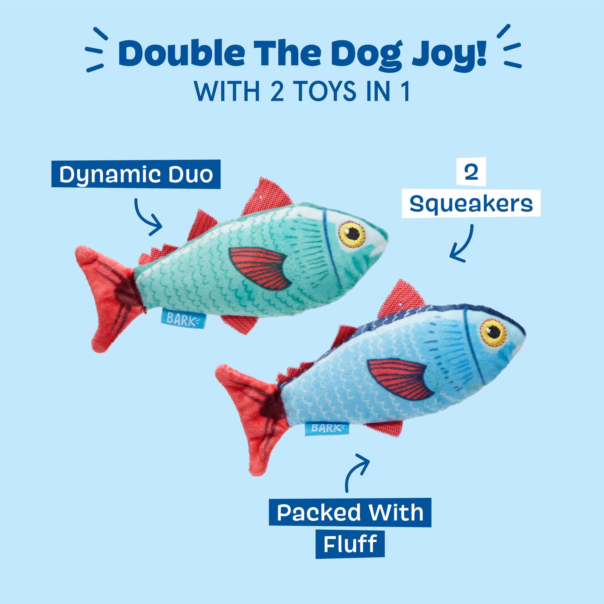 BarkBox Mike & Mike Trout Twins dog toys shown together as a pair.