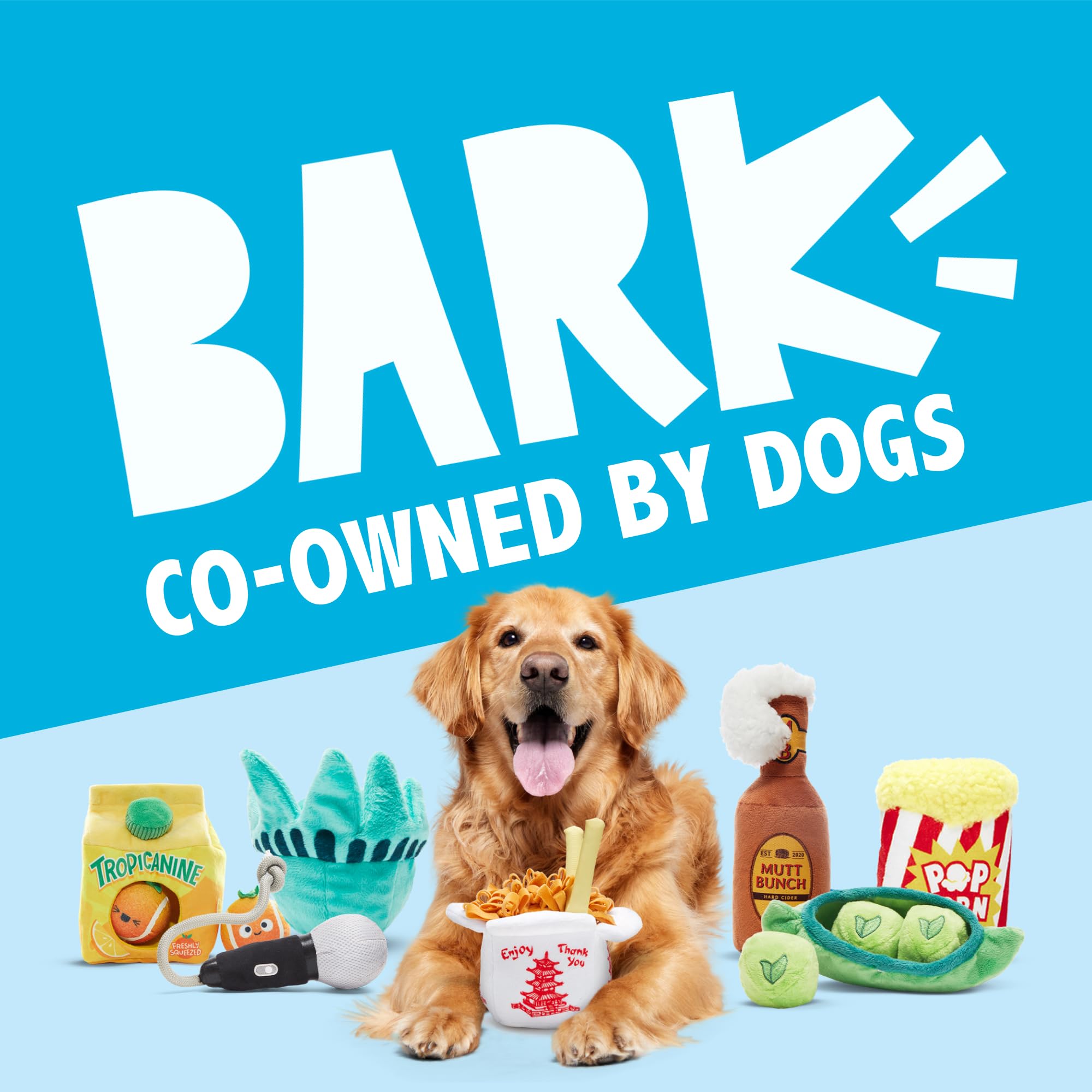 BarkBox Mike & Mike Trout Twins dog toys shown from a side angle.
