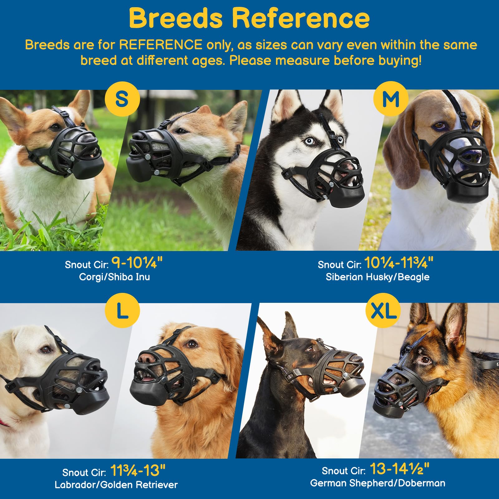 BARKLESS basket muzzle shown from the side.