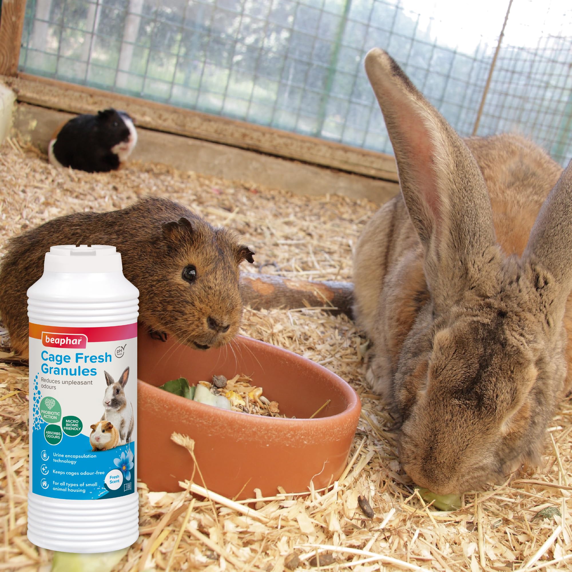 Beaphar Cage Fresh Granules label shown on the product.