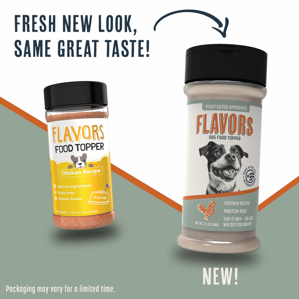 BEAUMONT BASICS FLAVORS Chicken Recipe Dog Food Topper shown as a three-pack.