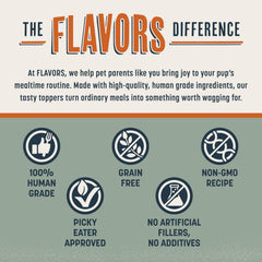 BEAUMONT BASICS FLAVORS Chicken Dog Food Topper mixed with water as a savory broth.