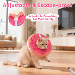 BEAUTYZOO Cat Cone Collar close-up showing the adjustable drawstring.
