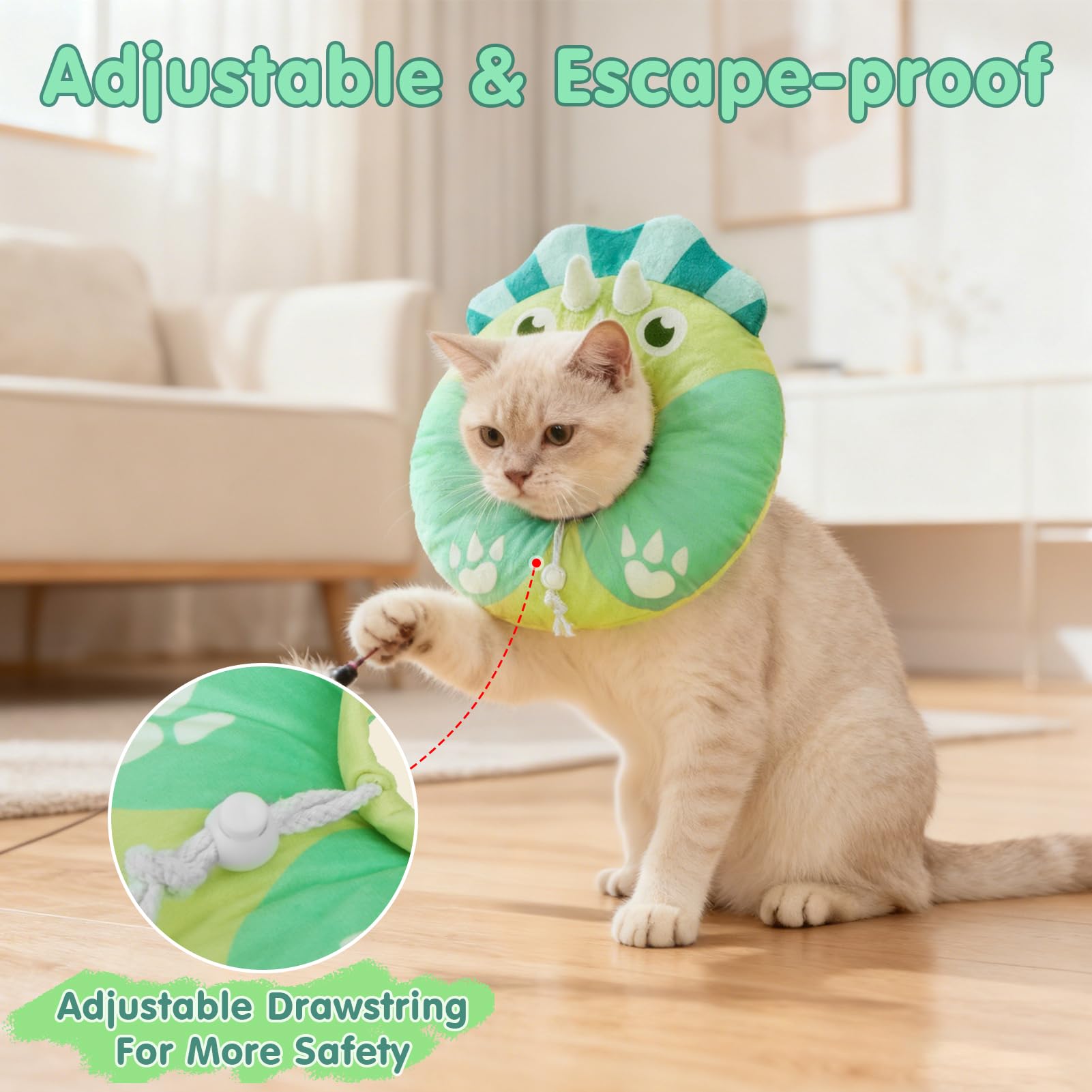 BEAUTYZOO Cat Donut Recovery Collar shown on a resting cat.