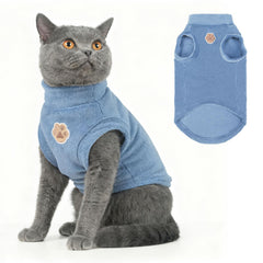 BEAUTYZOO cat sweater shown from the front with its turtleneck and sleeveless pullover shape.