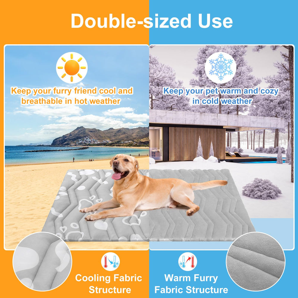 BEAUTYZOO Dog Bed Mat shown as a resting place on a sofa.