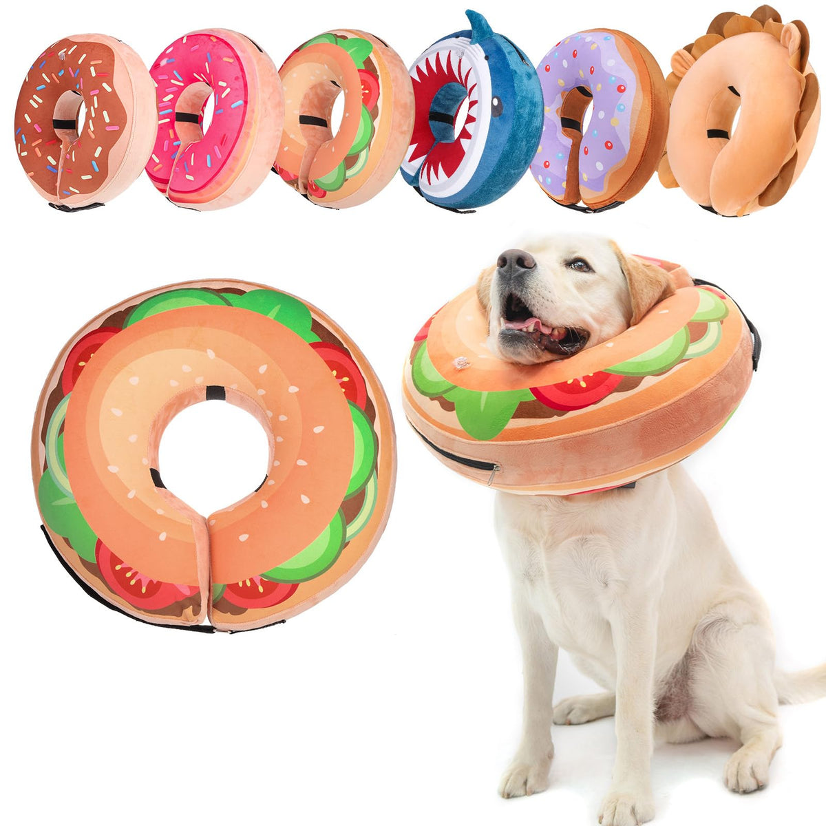 BEAUTYZOO dog donut collar shown from the front.