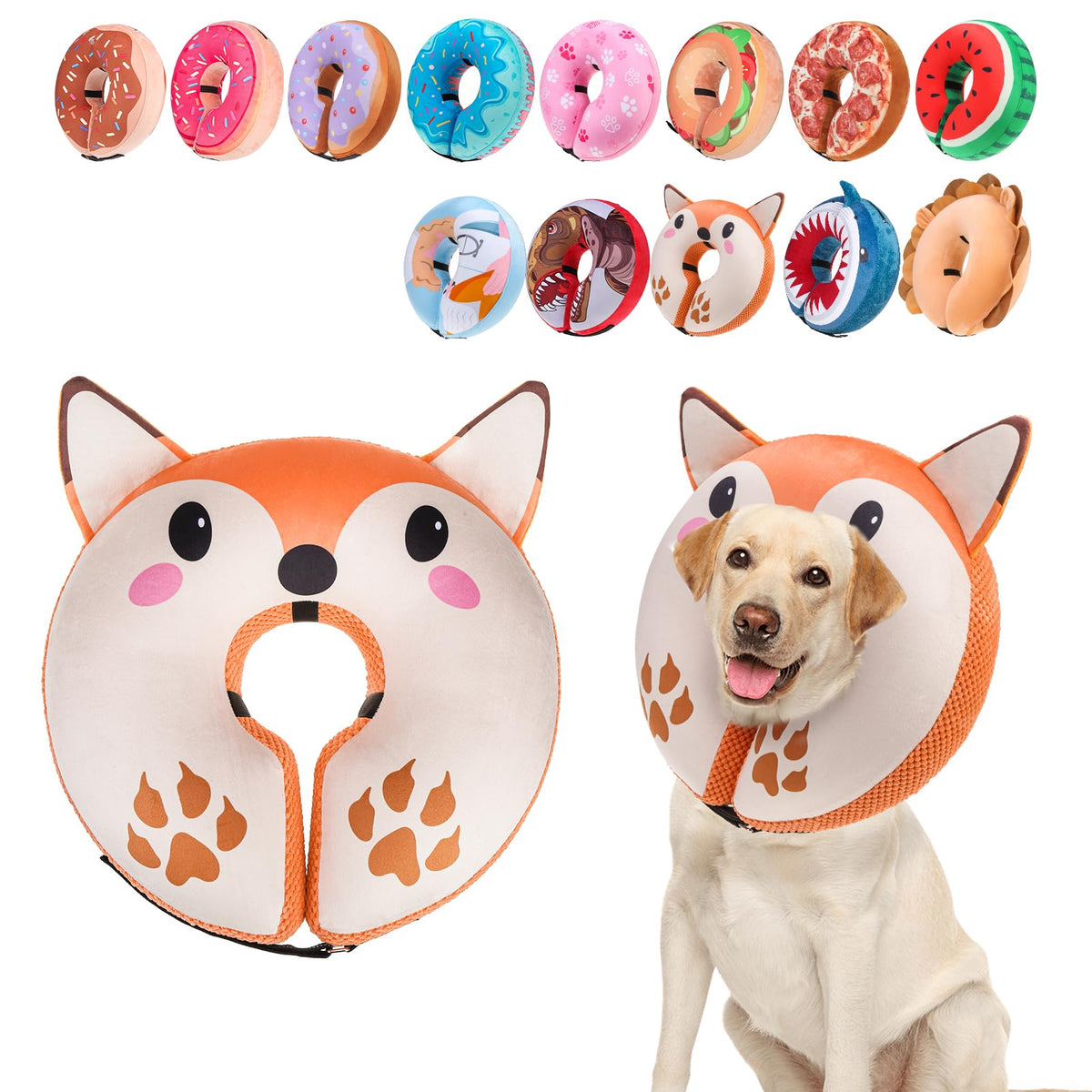 BEAUTYZOO dog donut collar shown from the front.