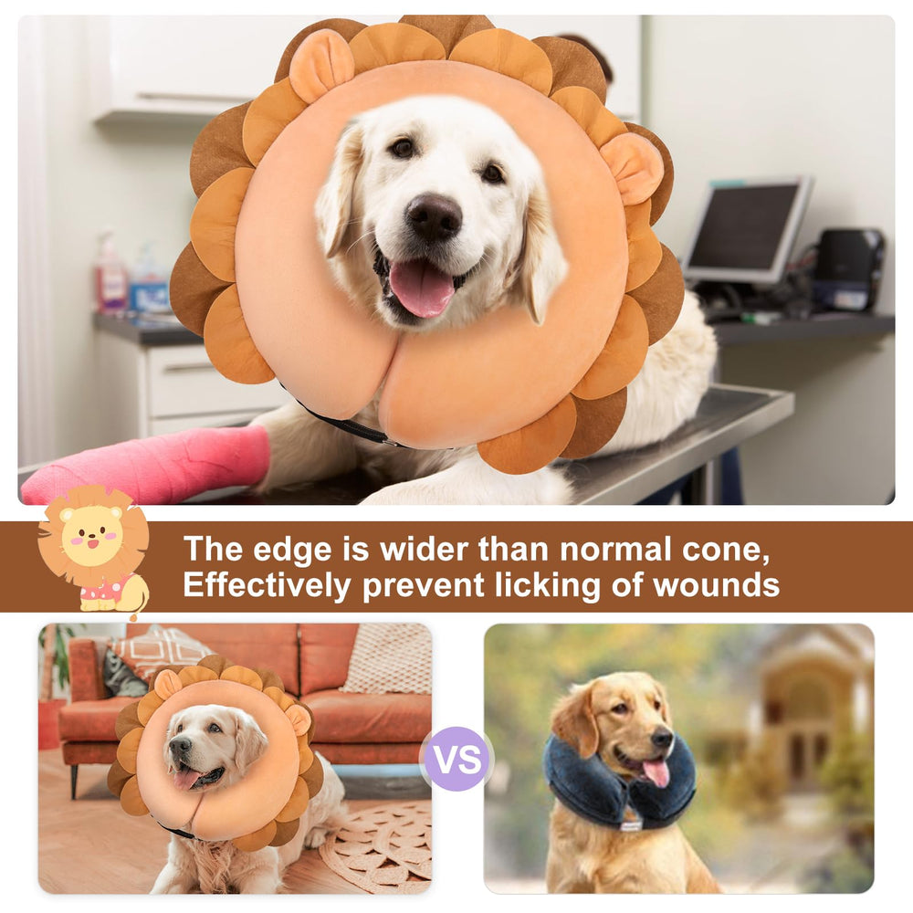 BEAUTYZOO dog donut collar showing its adjustable hook-and-loop fastener.