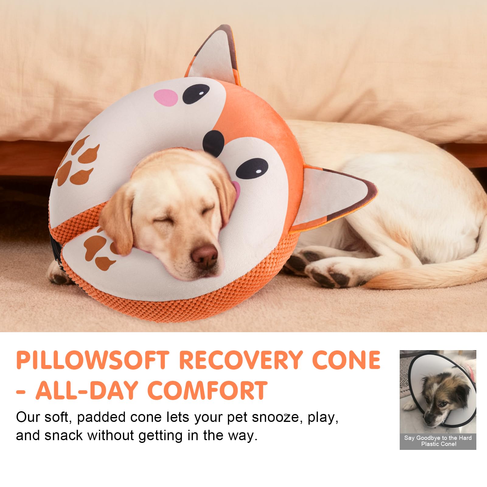 BEAUTYZOO dog donut collar shown worn by a pet.
