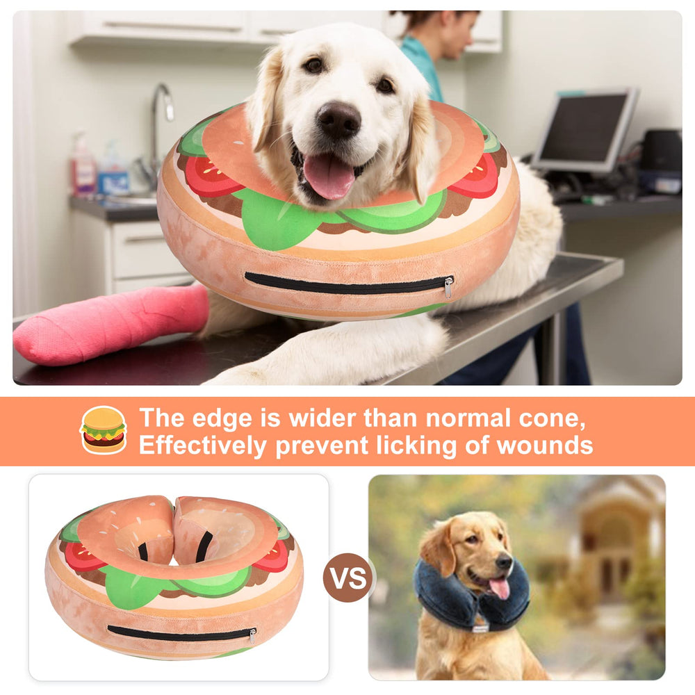 BEAUTYZOO dog donut collar with reflective detail in view.
