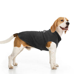 BEAUTYZOO Dog Fleece Vest shown from the front in black.